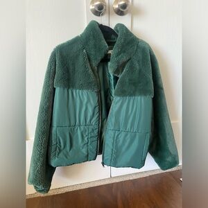 BP. Mixed Media Puffer Coat - 2X - Green Bug